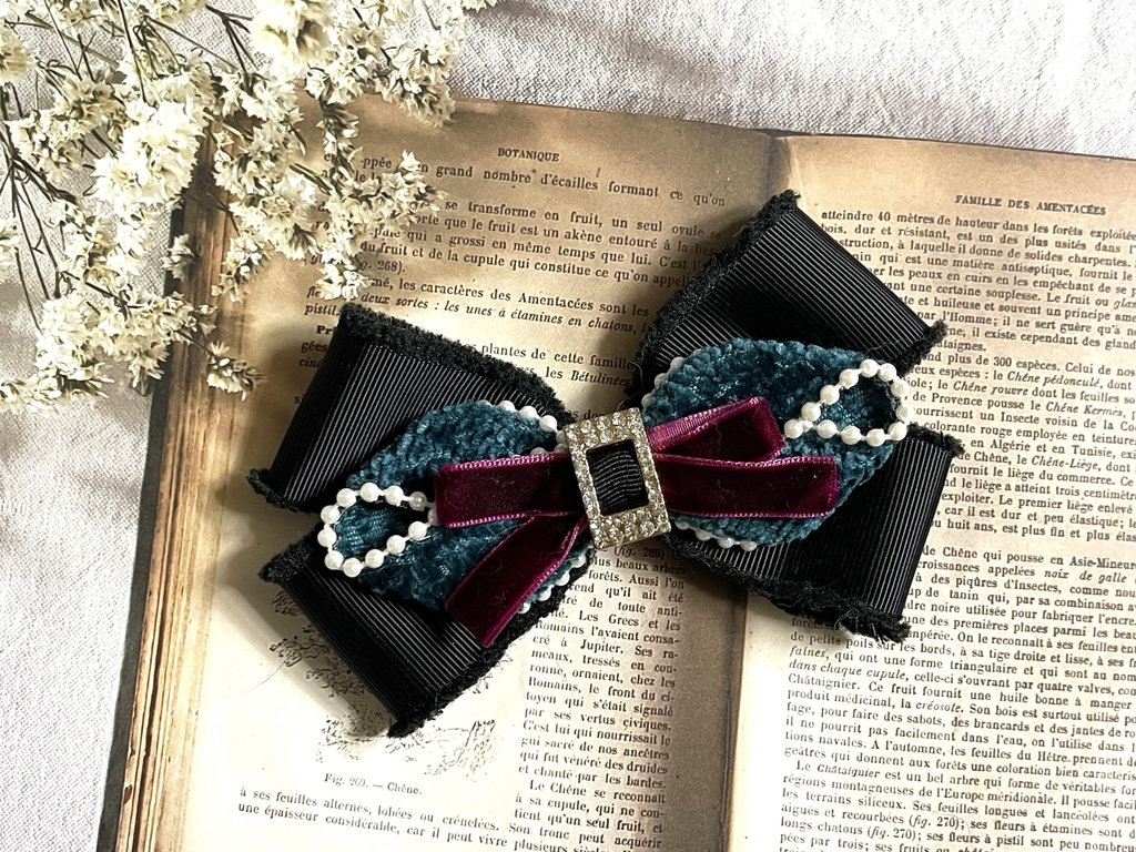 冬の麻天狼リボン(1200円+金具)