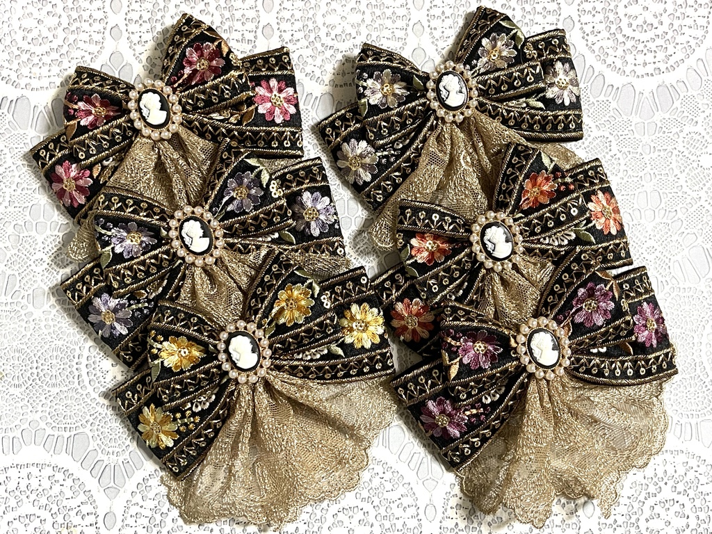 インド刺繍フラワーリボン（1800円＋金具）