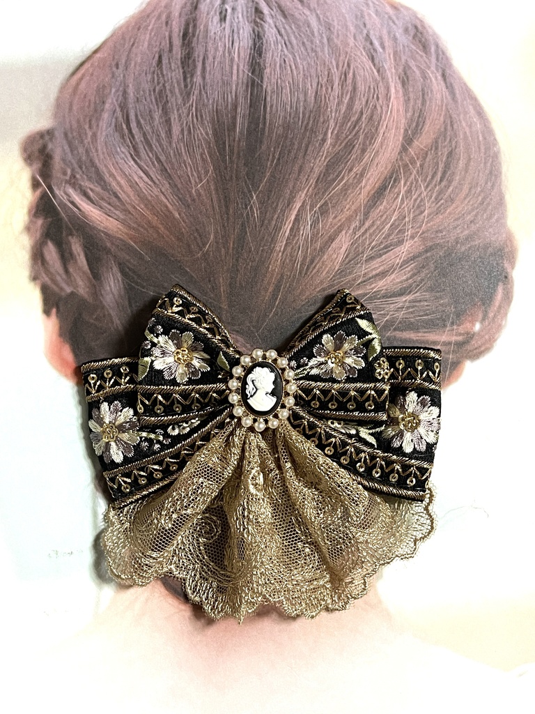 インド刺繍フラワーリボン(1800円+金具)