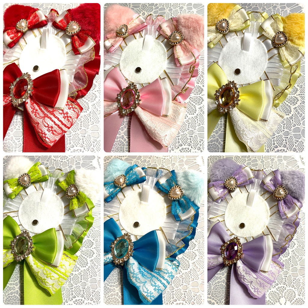 ネコミミロゼット(🤍白バージョン)