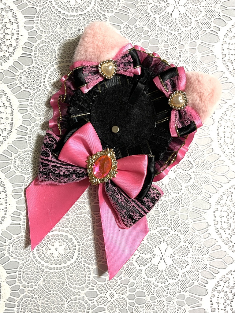 ネコミミロゼット(🖤黒バージョン)