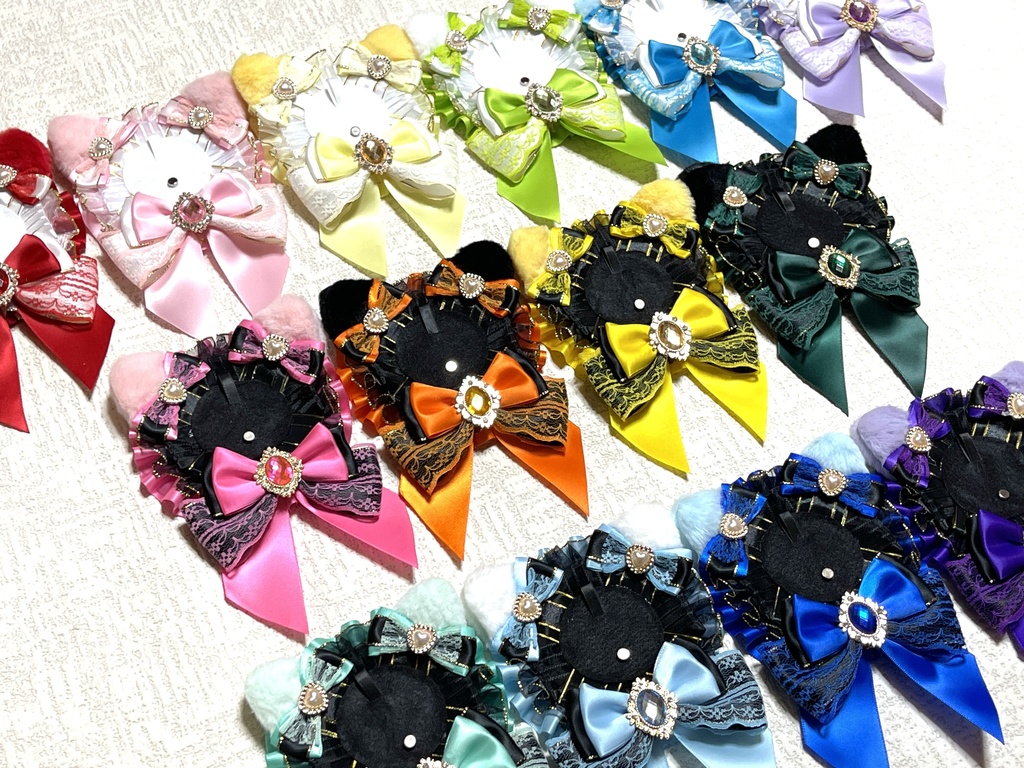 ネコミミロゼット(🖤黒バージョン)