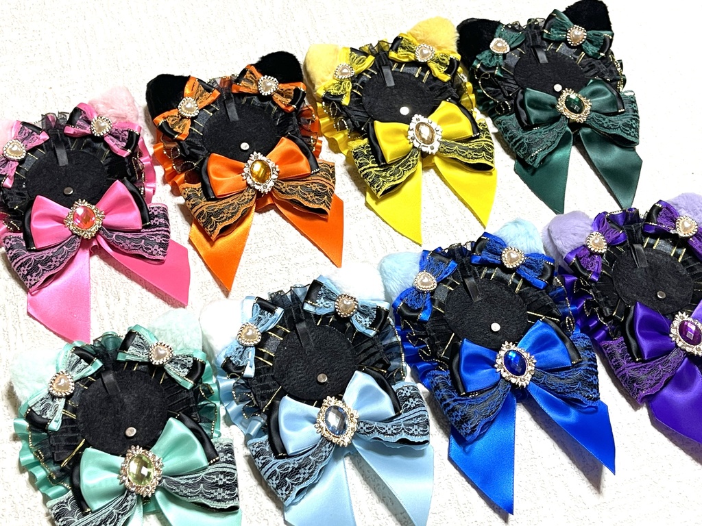 ネコミミロゼット(🖤黒バージョン)