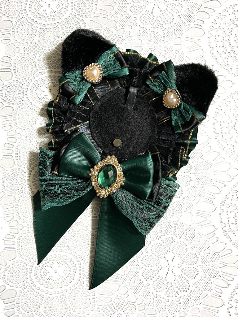 ネコミミロゼット(🖤黒バージョン)