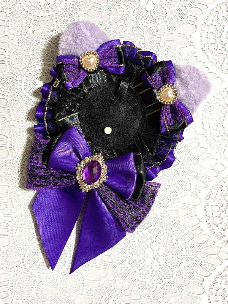 ネコミミロゼット(🖤黒バージョン)