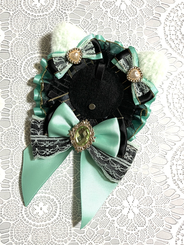 ネコミミロゼット(🖤黒バージョン)