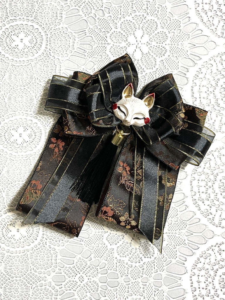 キツネ狐和風中華ミックスリボン(1600円+金具)