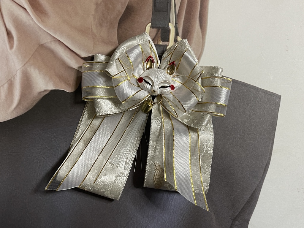 キツネ狐和風中華ミックスリボン(1600円+金具)