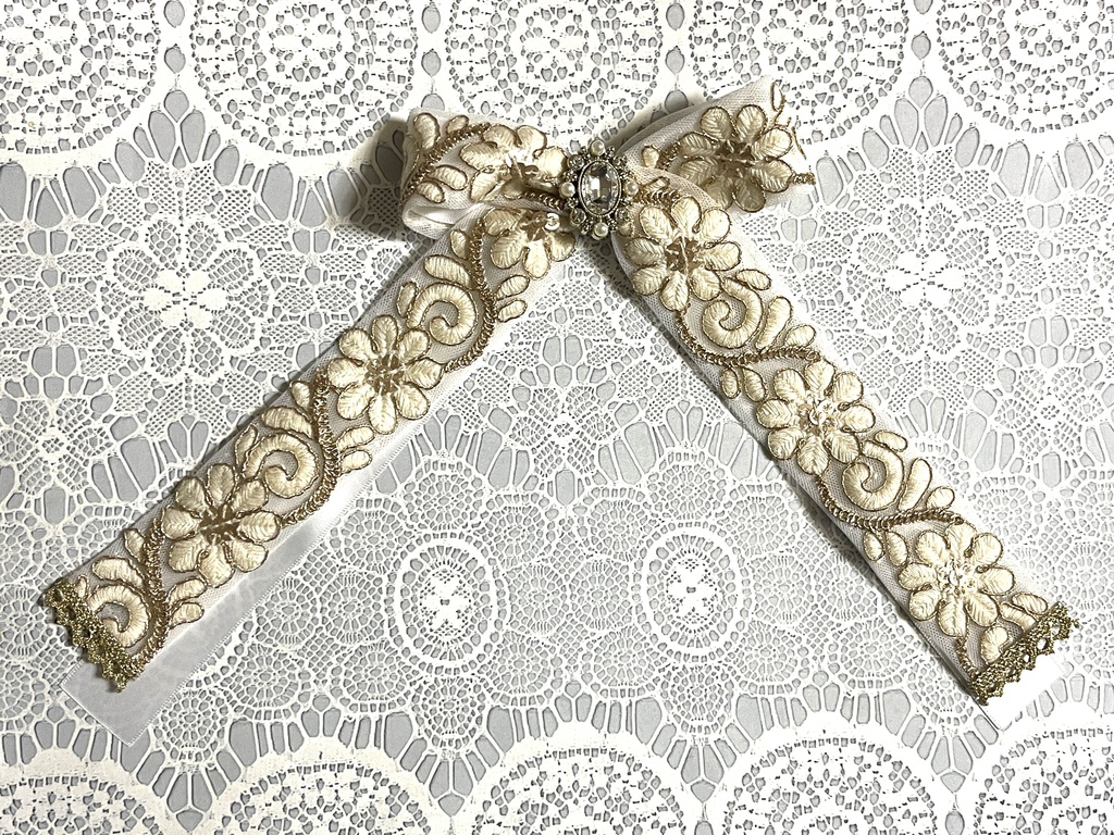インド刺繍オリジナルリボン(900円+金具)
