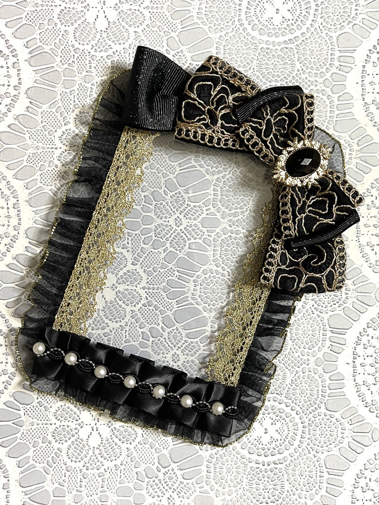 チュールインド刺繍硬質デコケース(B7・ブロマイドサイズ)2000円