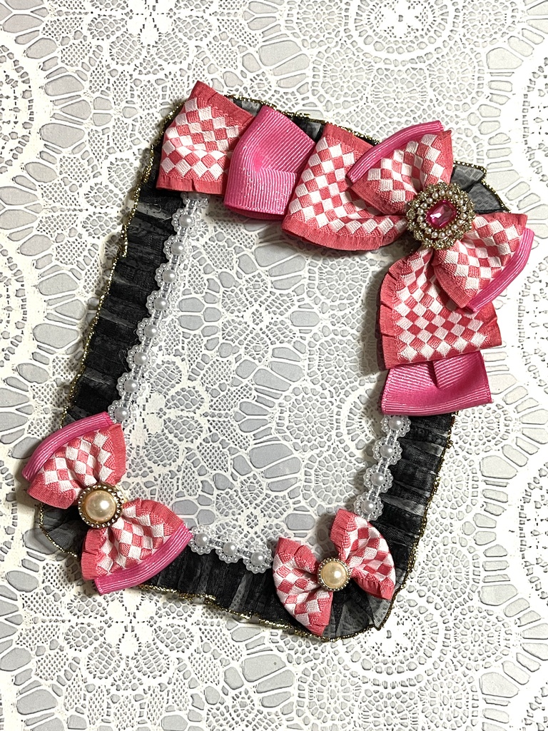 市松硬質デコケース黒ver(B7・ブロマイドサイズ)1800円