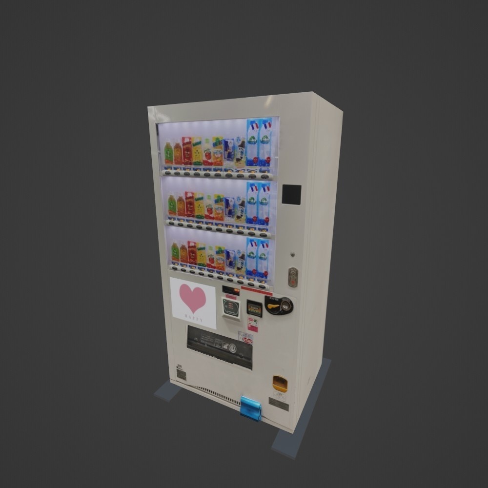 【3D小道具】自動販売機(ローポリ)