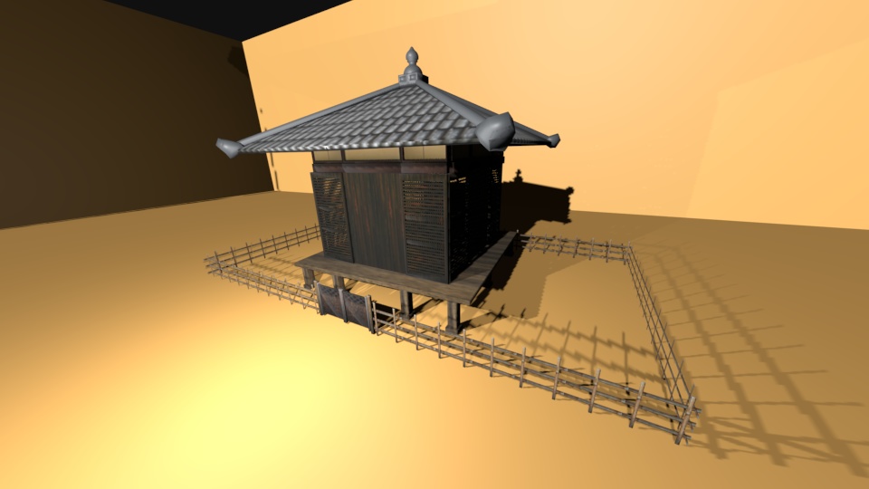 【3D建物】お堂（ローポリ）