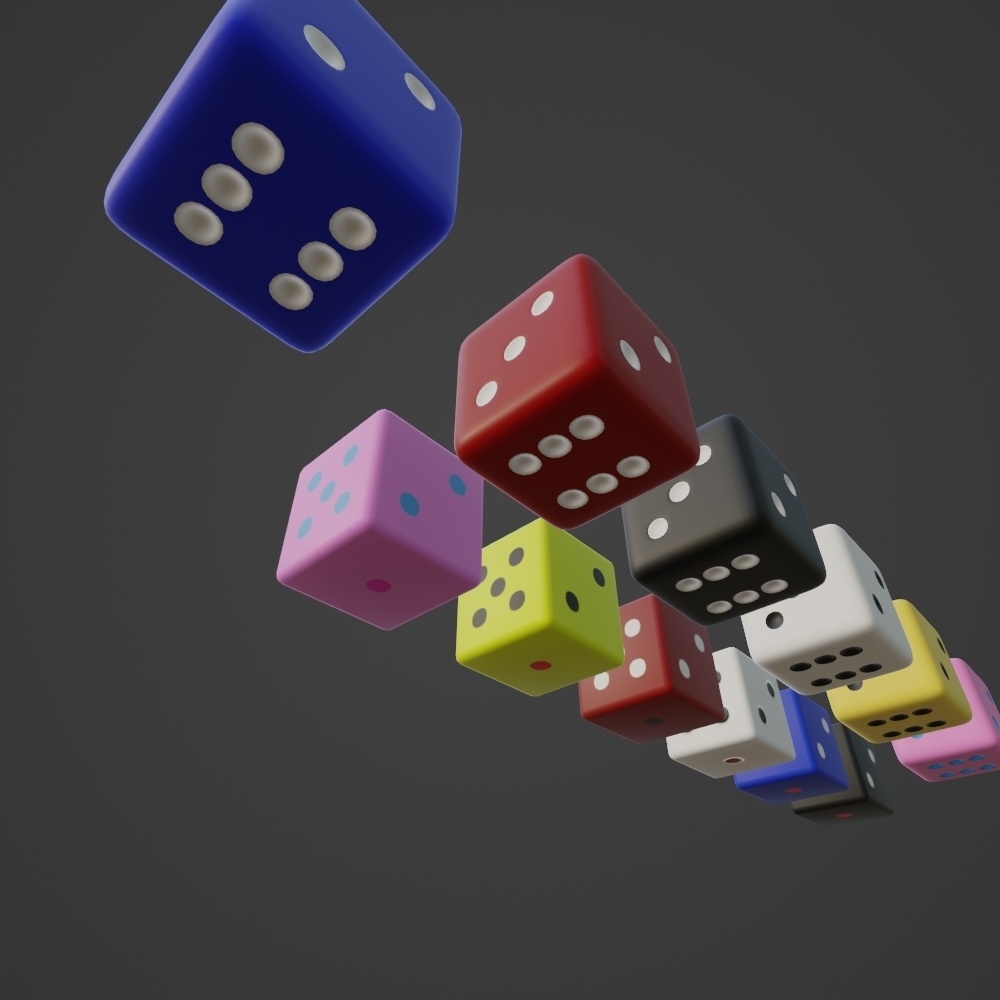 サイコロ(6色セット)ハイポリ・ローポリセット