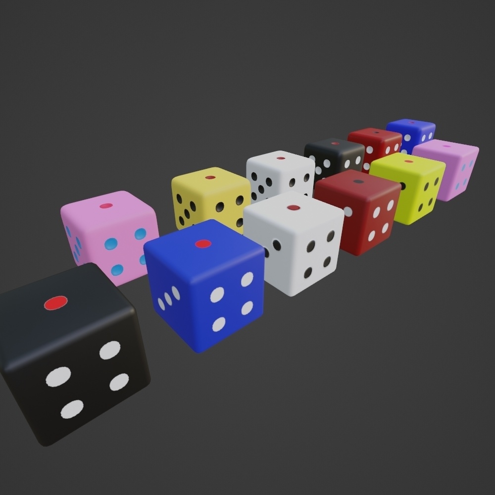 サイコロ（6色セット）ハイポリ・ローポリセット