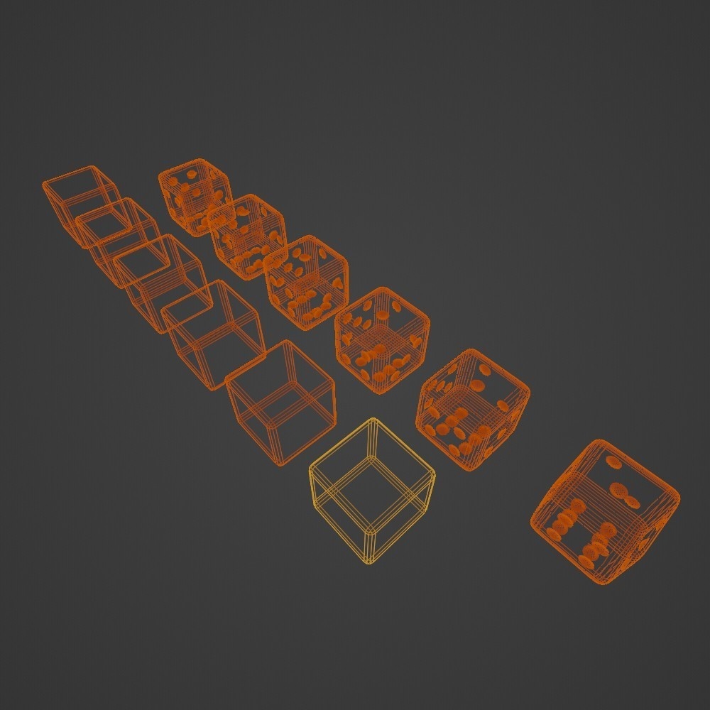 サイコロ(6色セット)ハイポリ・ローポリセット