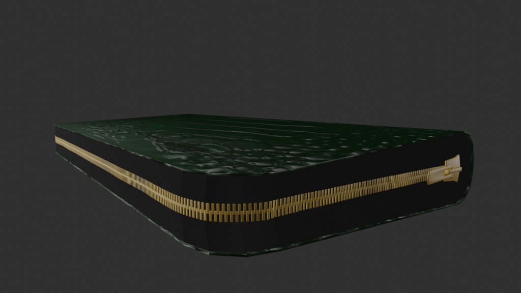 【3D小道具】ワニ革財布