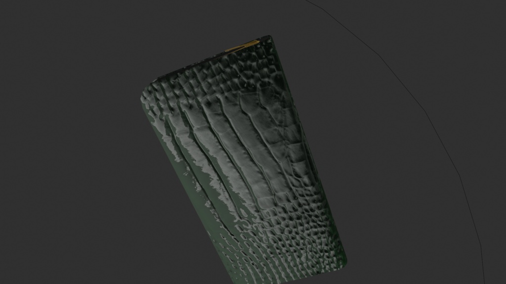 【3D小道具】ワニ革財布