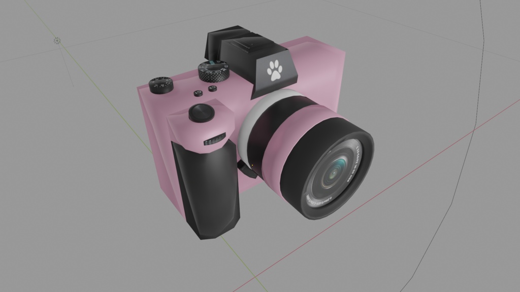 【3D小道具】ピンクの一眼レフカメラ