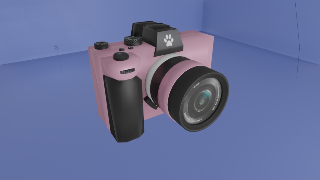 【3D小道具】ピンクの一眼レフカメラ