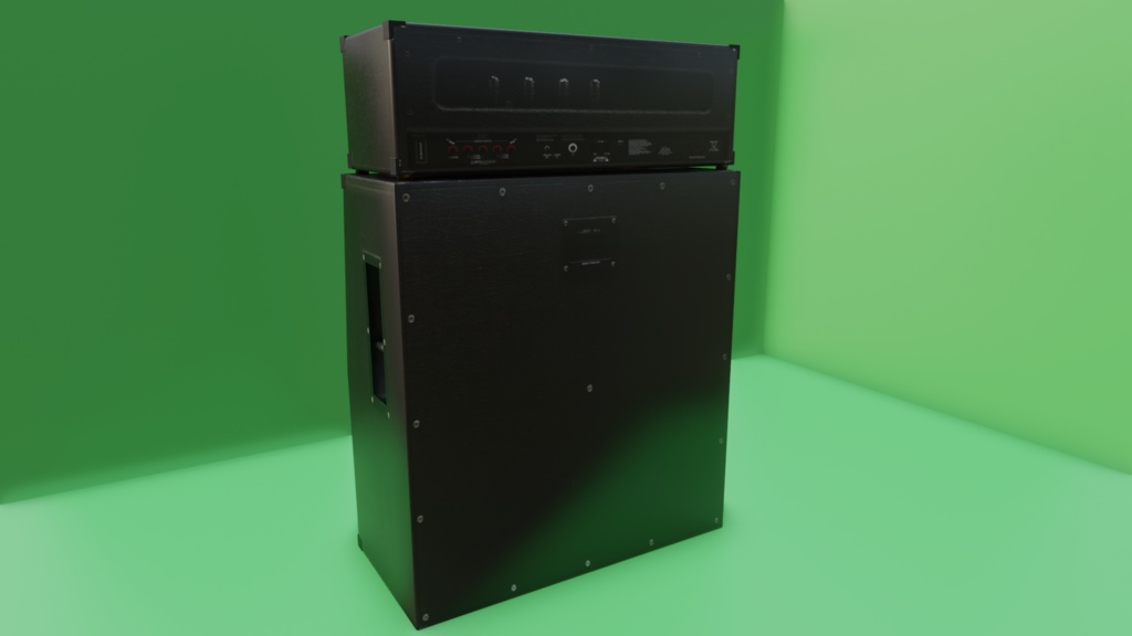【3D小道具】ギターアンプ ヘッド+キャビ