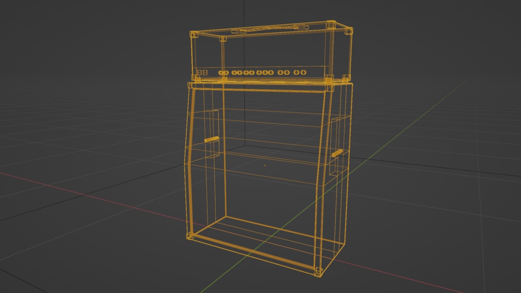 【3D小道具】ギターアンプ ヘッド+キャビ