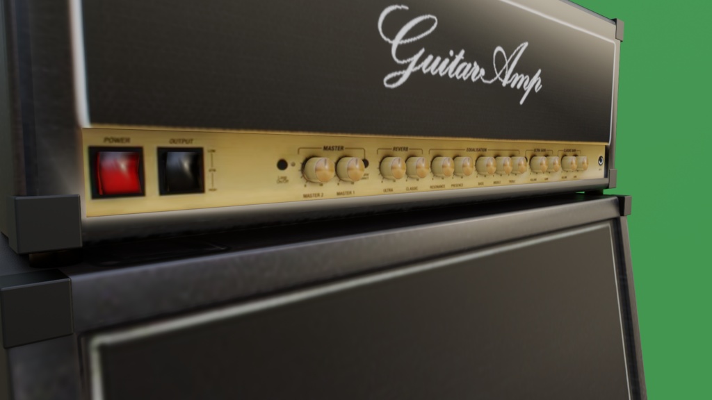 【3D小道具】ギターアンプ ヘッド+キャビ