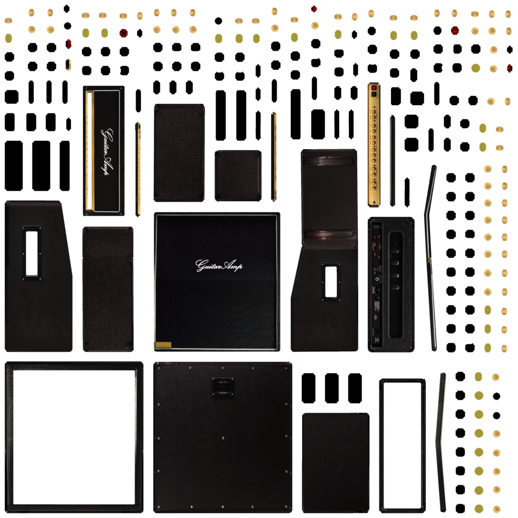 【3D小道具】ギターアンプ ヘッド+キャビ