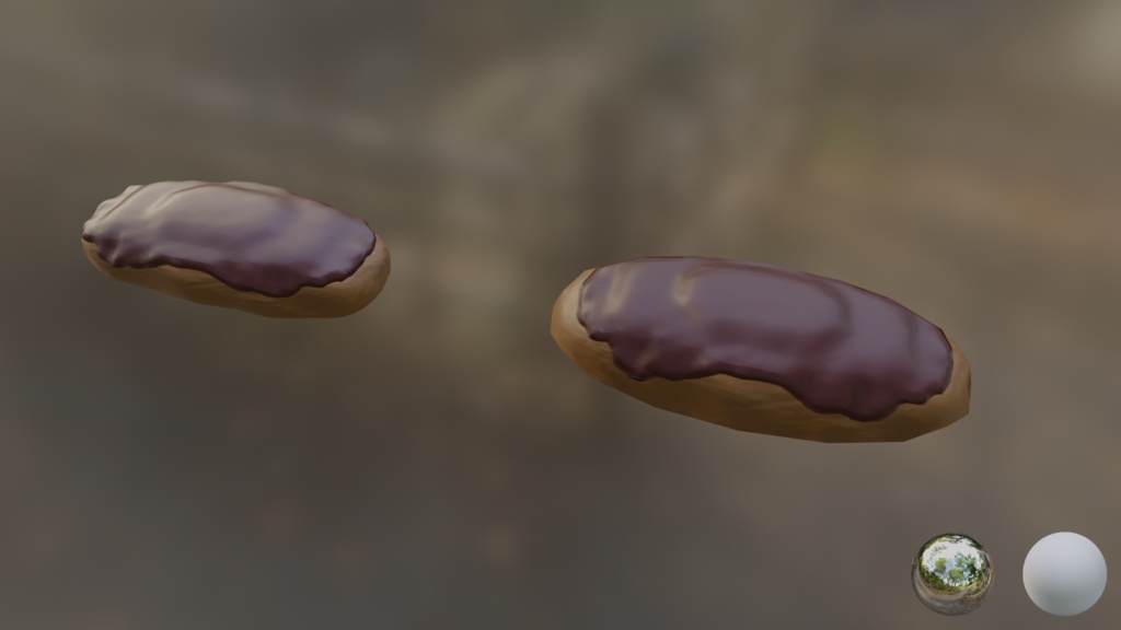 【3D小道具】エクレア(ハイポリ、ローポリセット)