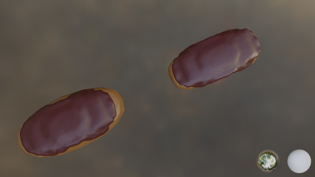 【3D小道具】エクレア(ハイポリ、ローポリセット)