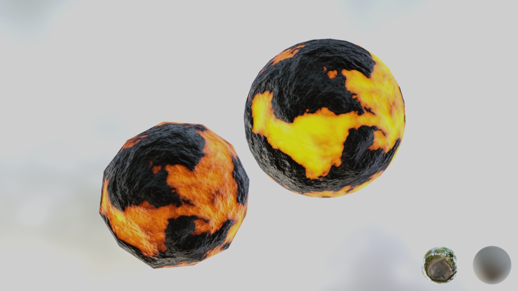 【3D小道具】マグマボール(ローポリ・ハイポリセット)