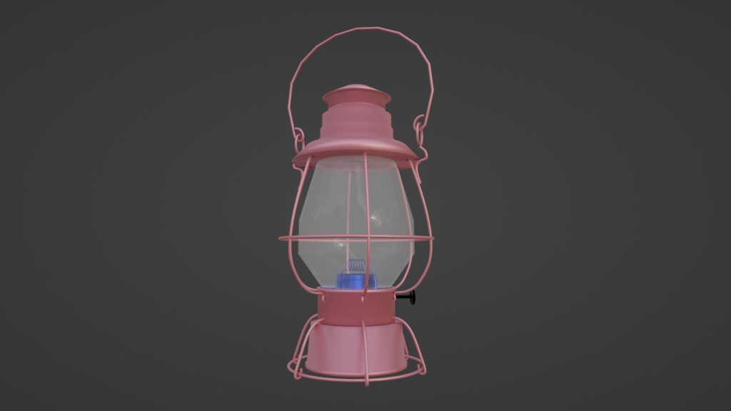 【3D小道具】ピンクのランタン