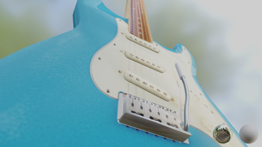 【3D小道具】エレキギター(ローポリ) ストラト