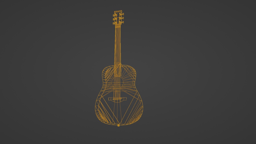 【3D小道具】アコギ(ローポリ)
