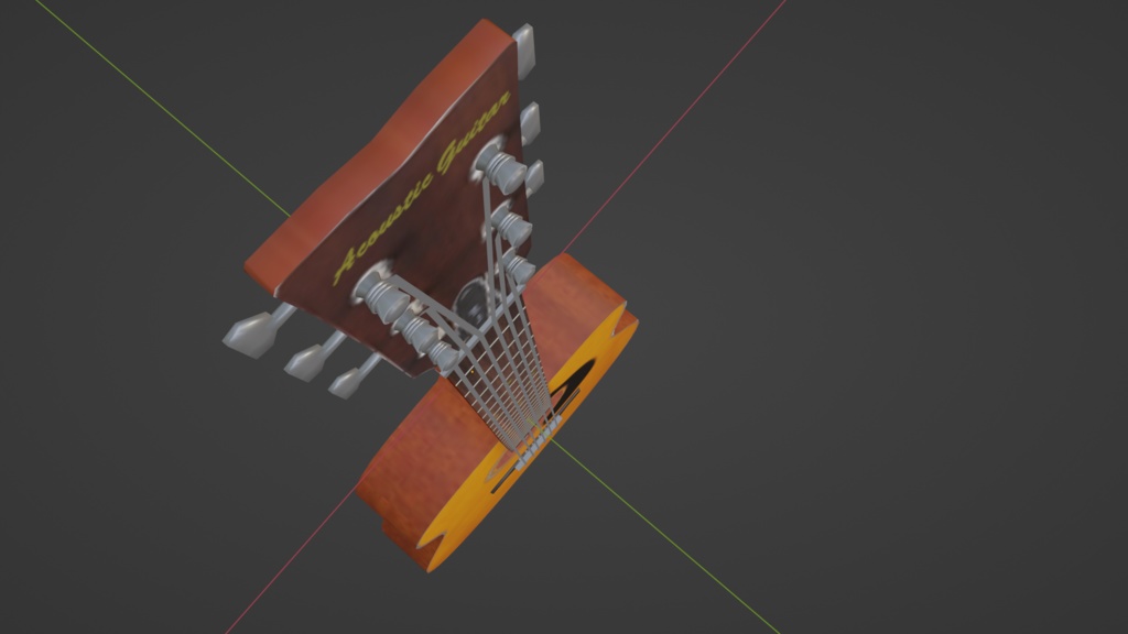 【3D小道具】アコギ(ローポリ)