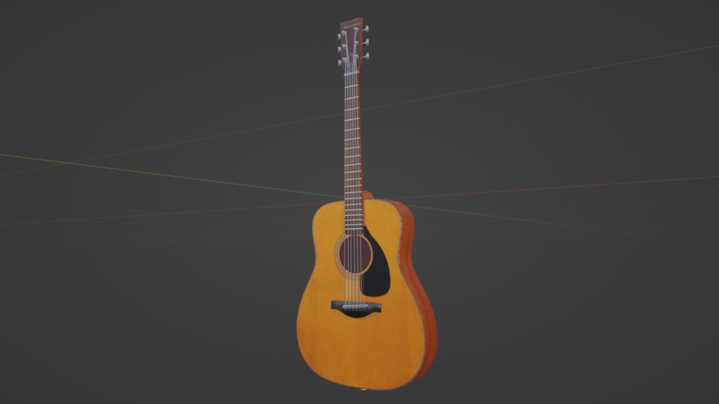 【3D小道具】アコギ（ローポリ）