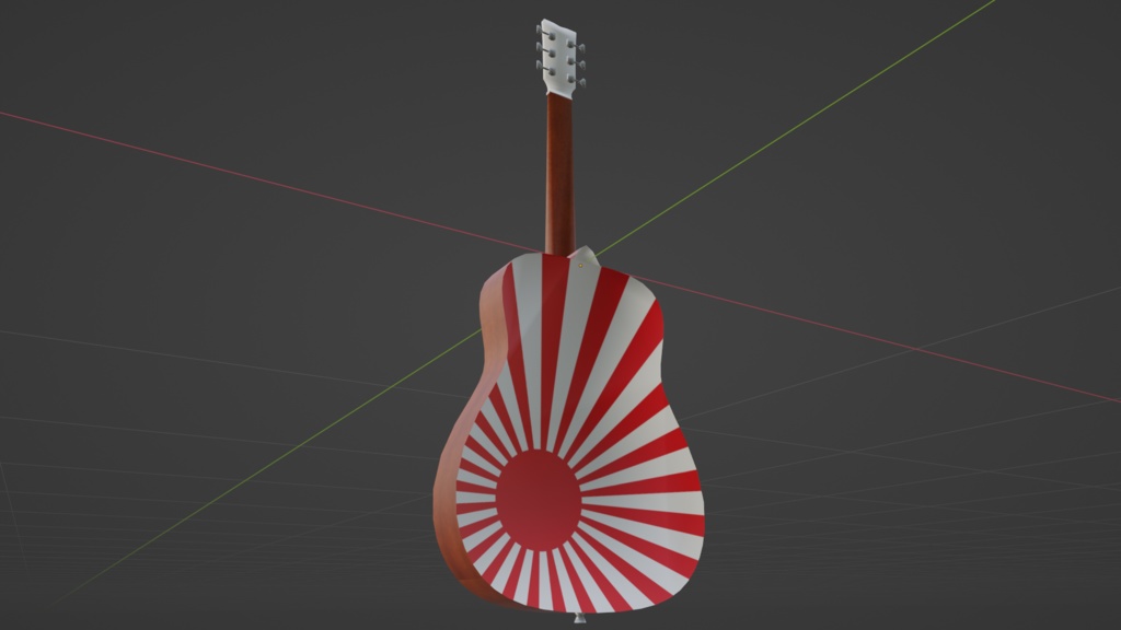 【3D小道具】メイドインジャパンアコギ(ローポリ)