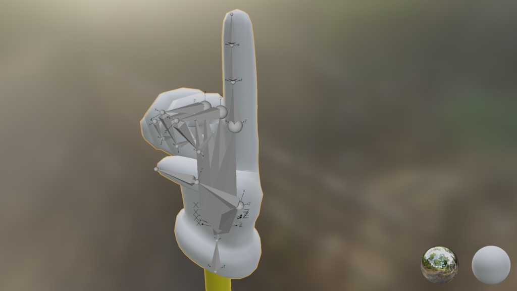 【3D小道具】ハンド指示棒(ローポリ)アーマチュア入り