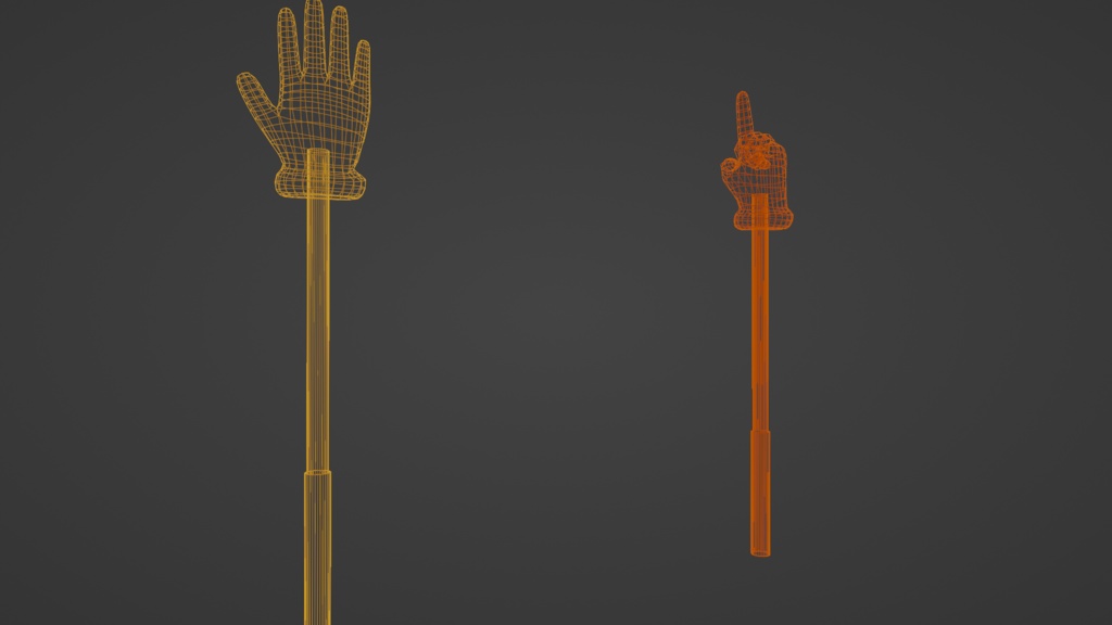 【3D小道具】ハンド指示棒(ローポリ)アーマチュア入り