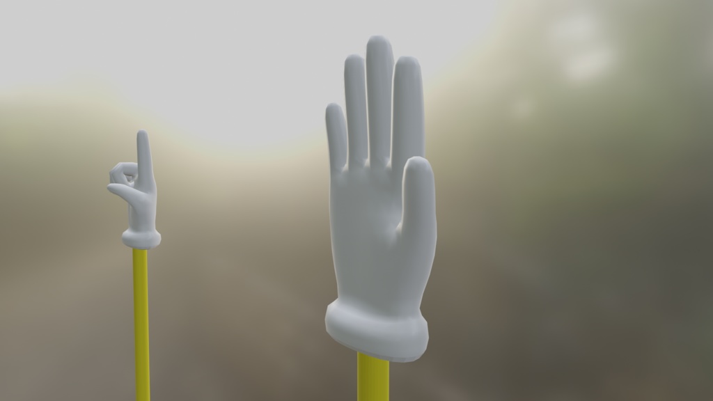 【3D小道具】ハンド指示棒(ローポリ)アーマチュア入り