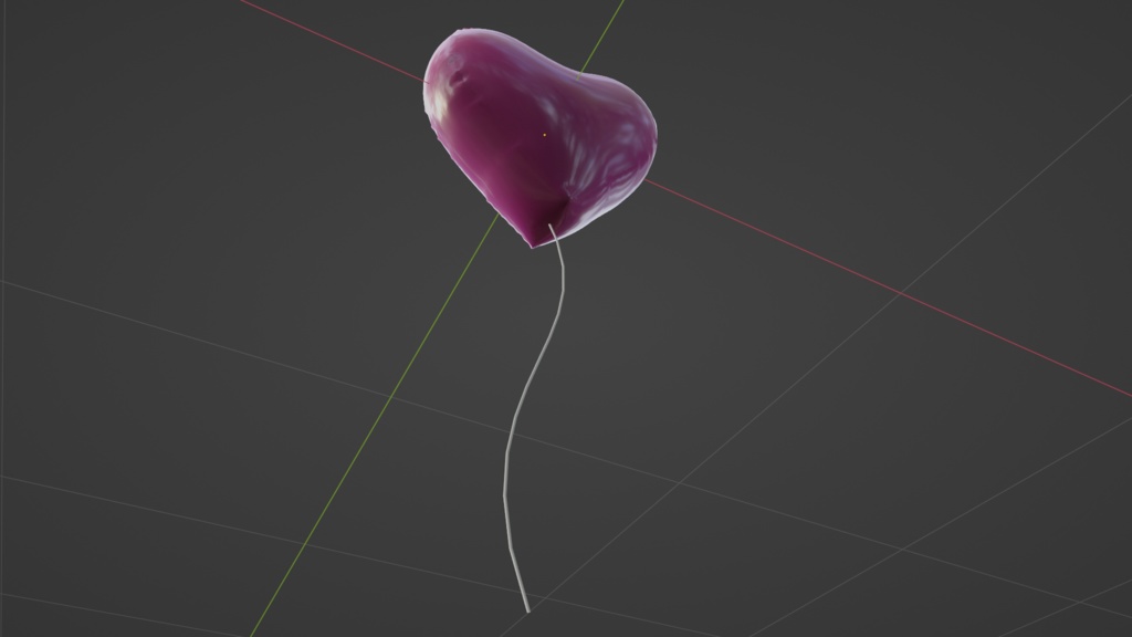 【3D小道具】ハート型の風船