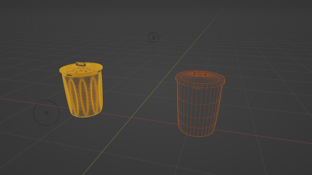 【3D小道具】日本伝統ポリゴミ箱