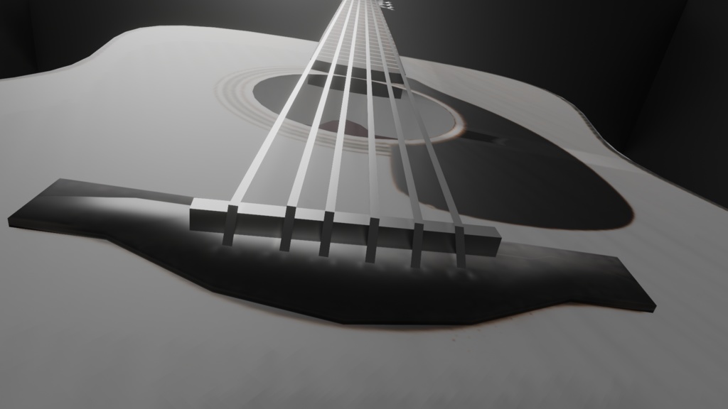 【3D小道具】アコギ(ローポリ)白(Unityパッケージ、FBX、Blender、)