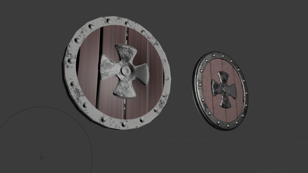 【3D小道具】中世の盾　ローポリ
