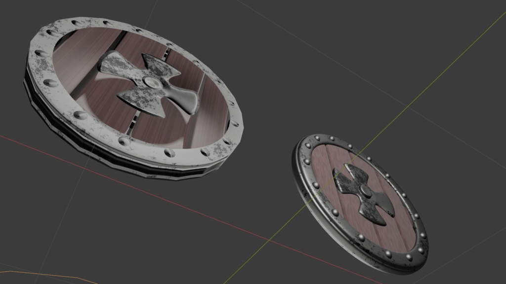 【3D小道具】中世の盾 ローポリ