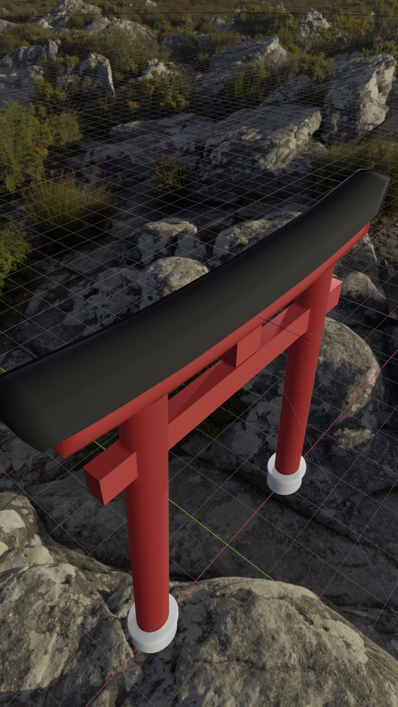 【3D小道具】鳥居 ローポリ
