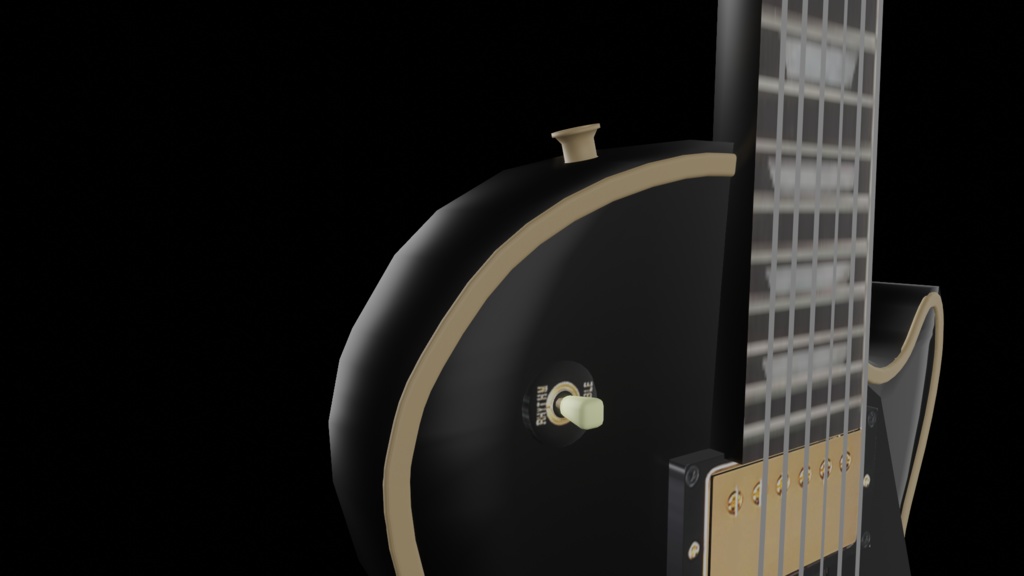 【3D小道具】エレキギターLタイプ(ローポリ)