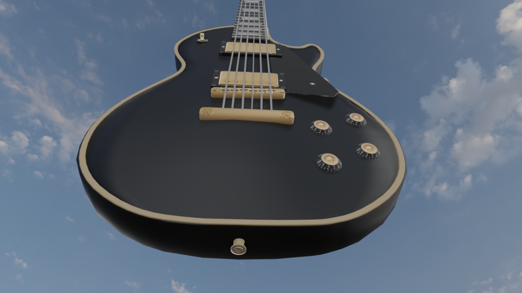 【3D小道具】エレキギターLタイプ(ローポリ)