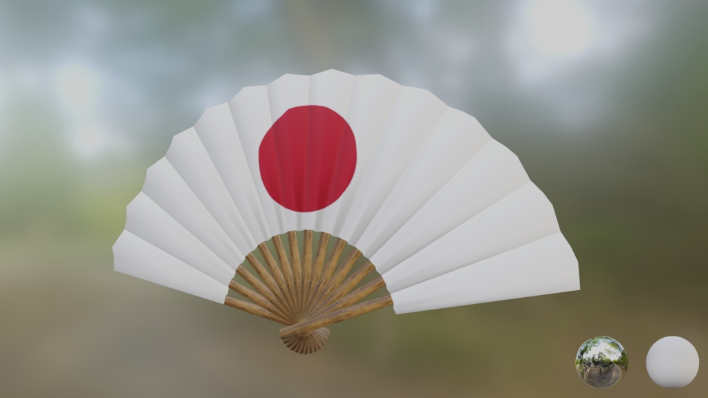 【3D小道具】ニッポン扇子(ローポリ シェイプキーで開閉)