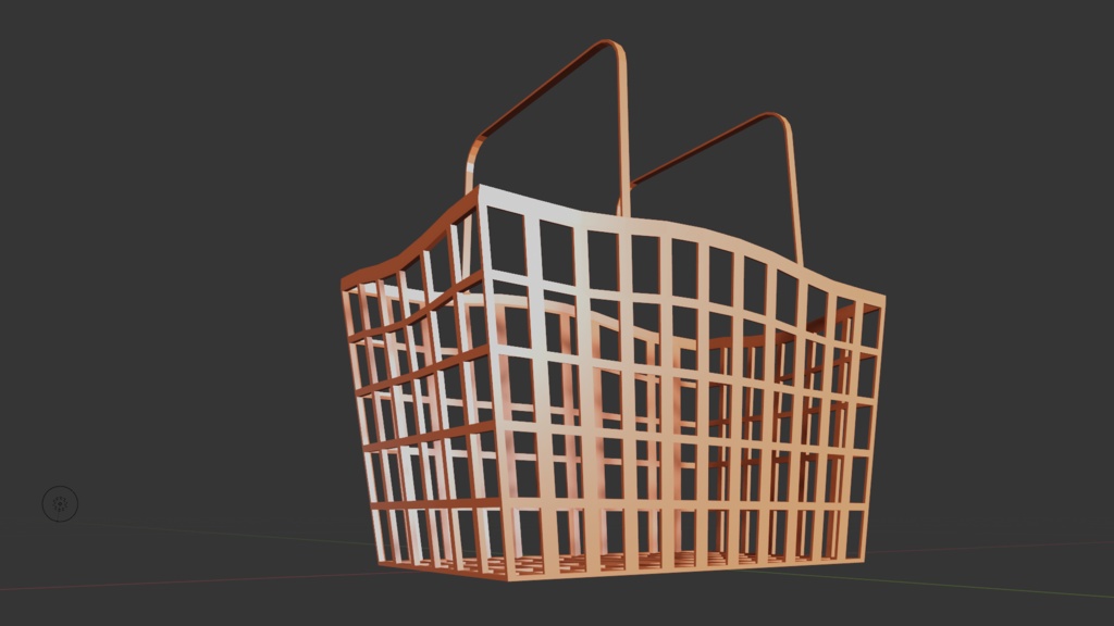 【3D小道具】買い物かご ローポリ